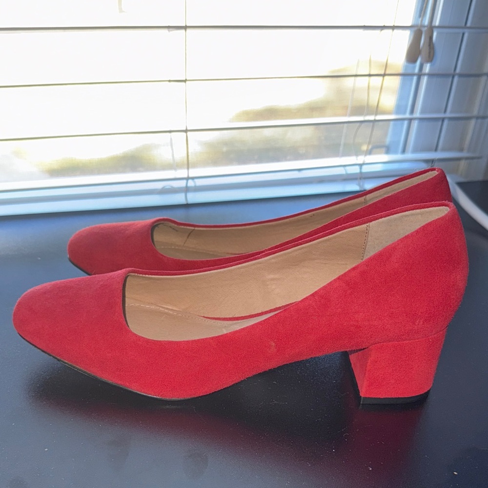 J. Jill Vibrant Red Suede Heels